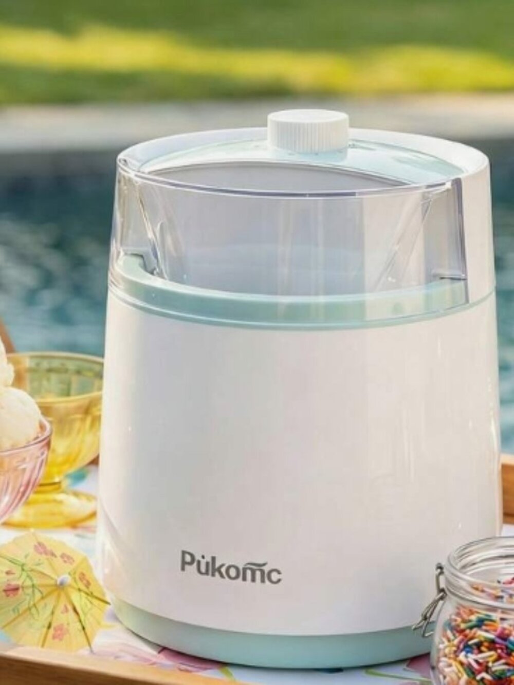 Ice Cream Maker Green and White 0.8L
